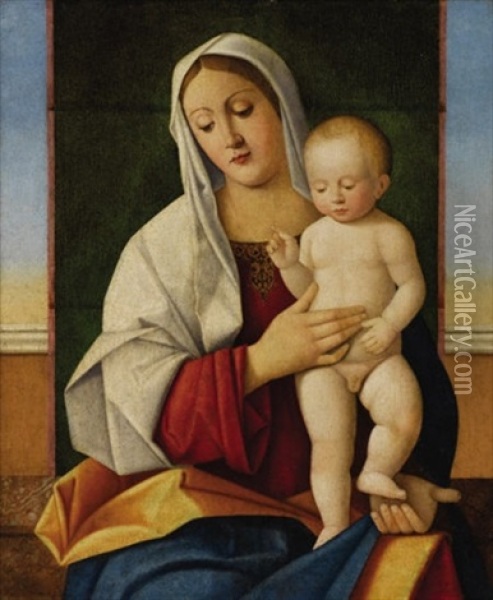 Madonna And Child Oil Painting - Pier Francesco Bissolo