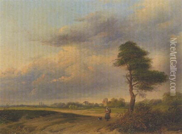 Sommerlandschaft Oil Painting - Jacob Dahmen