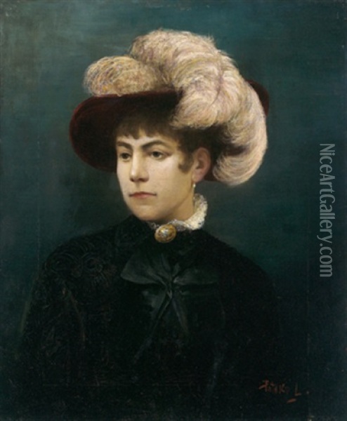 Portrait Einer Dame Oil Painting - Laszlo Pataky