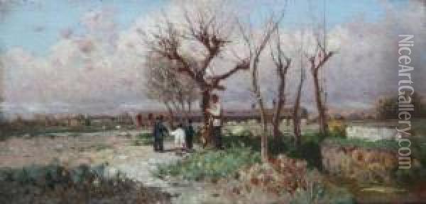 Pomeriggio In Campagna Oil Painting - Giuseppe Laezza