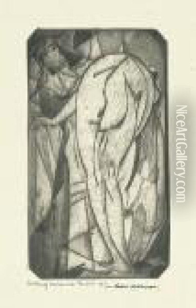 Bathing Woman And Servant Oil Painting - Arthur Bowen Davies