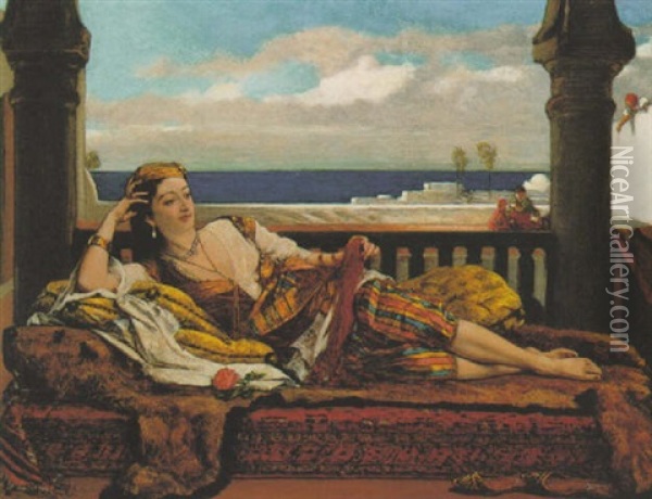 The Odalisque Oil Painting - Victor Joseph Chavet