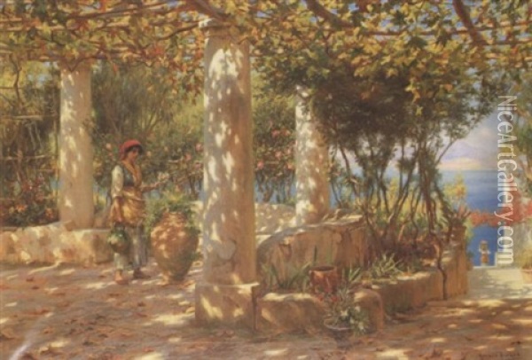 The Pergola In Autumn, Capri Oil Painting - Horace Fisher