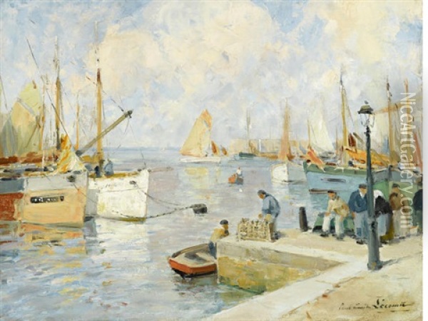 Scene De Port Oil Painting - Paul Emile Lecomte