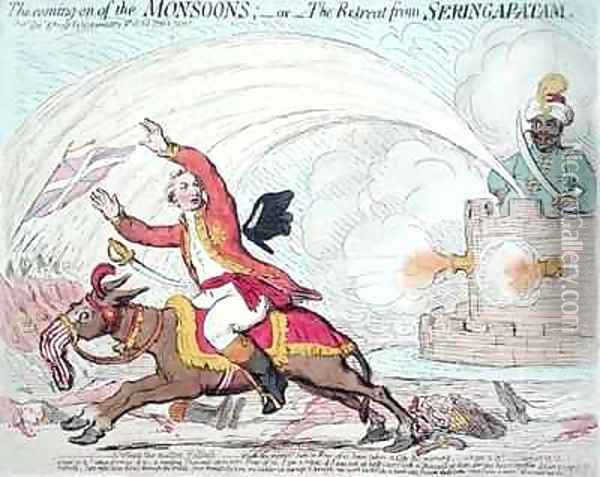 The Coming of the Monsoons or The Retreat from Seringapatam Oil Painting - James Gillray