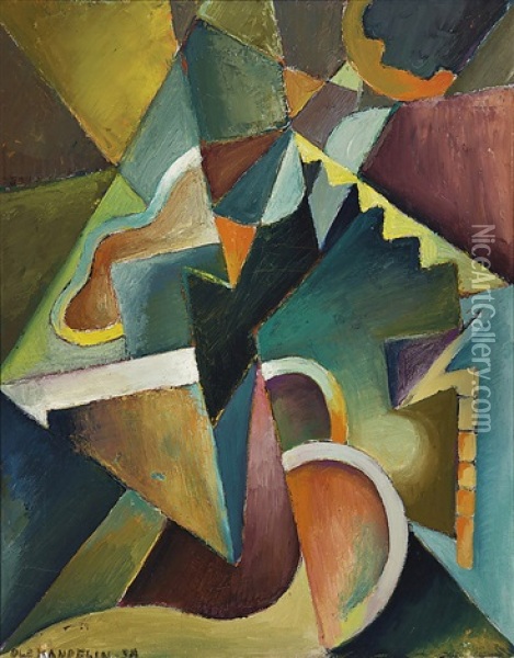 Abstract Composition Oil Painting - Ole Kandelin