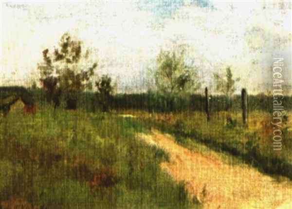 Along A Country Path Oil Painting - Burr H. Nichols