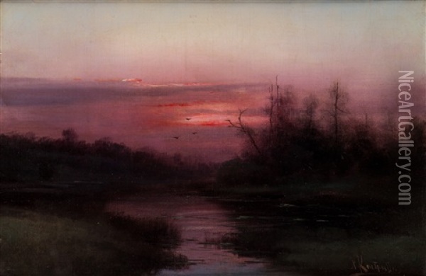 Early Evening Oil Painting - Kharlampi Kostandi