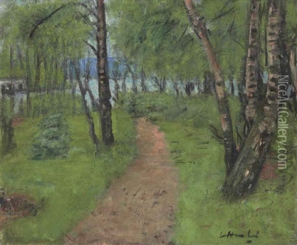 Birchwood, Loch Lomond Oil Painting - George Leslie Hunter