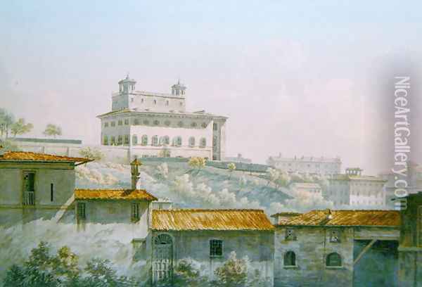 The Villa Medici, Rome, 1784 Oil Painting - John Warwick Smith