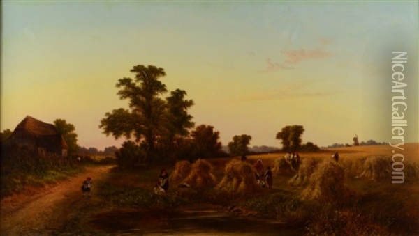 The Harvest Field Oil Painting - Walter Heath Williams