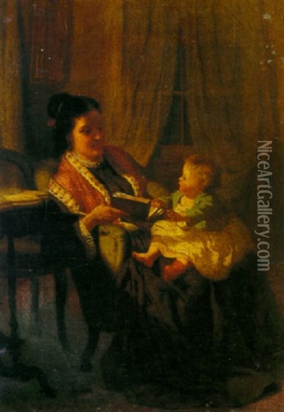 Storytime Oil Painting - John George Brown