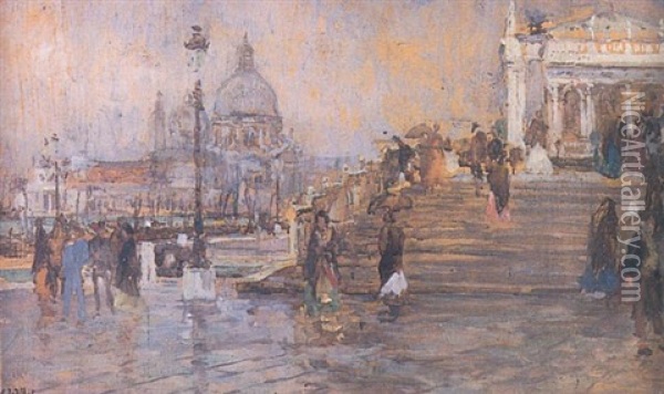 La Salute A Venise Oil Painting - Eugene Louis Gillot