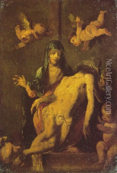 Pieta Oil Painting - Sebastiano Mazzoni