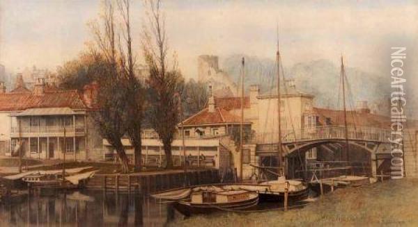 View At Carrow Bridge Norwich Oil Painting - John Joseph Cotman