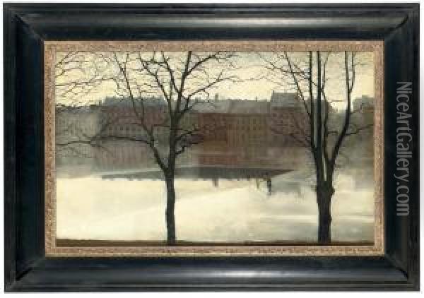 A Winter's Day Oil Painting - Svend Hammershoi