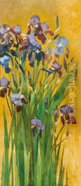 Irises Oil Painting - Julia Zsolnay