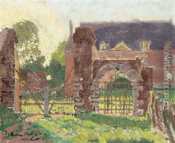 Gate To The Chateau D'auberville, Near Envermeu Oil Painting - Walter Sickert