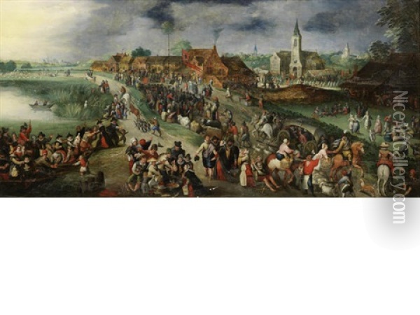 The Festival Of Saint George Oil Painting - Marten van Cleve the Elder