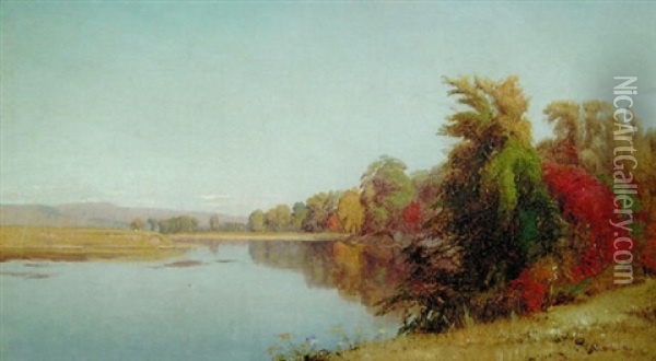 On The Esopus Oil Painting - William M. Hart