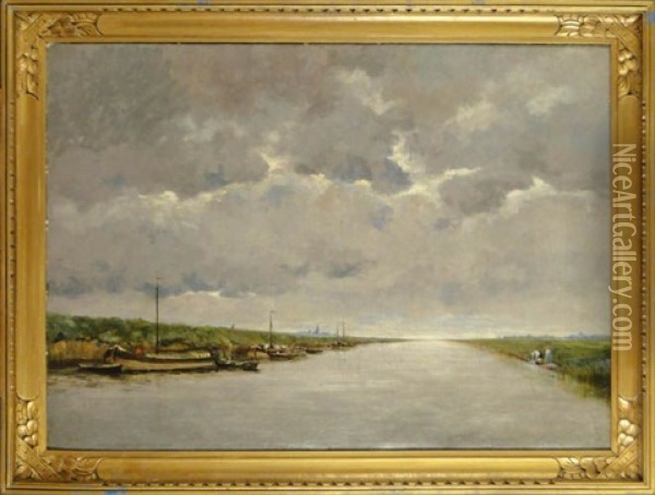 Canal Dans Le Nord Oil Painting - Gustave Mascart