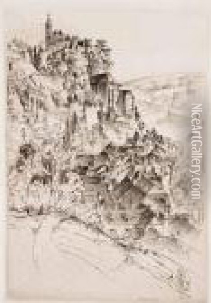 Angouleme; Rocamadour; A Tower 
Of Saint Front; Aspiration, La Madeleine, Verneuil-sur-avre Oil Painting - John Taylor Arms