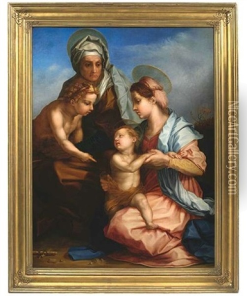 Madonna Mit Kind, Elisabeth Und Johannes Oil Painting - Andrea Del Sarto