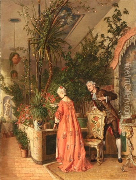 The Suitor Oil Painting - Henri Hebert