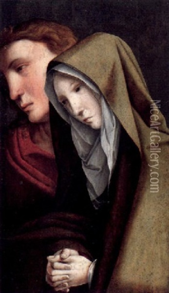 Maria Und Johannes Aus Einer Beweinung Christi Oil Painting - Ambrosius Benson
