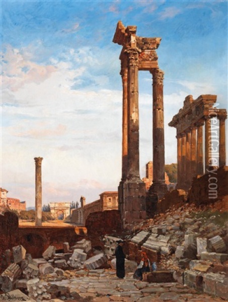 Forum Romanum, Ropme Oil Painting - Christian Wilberg