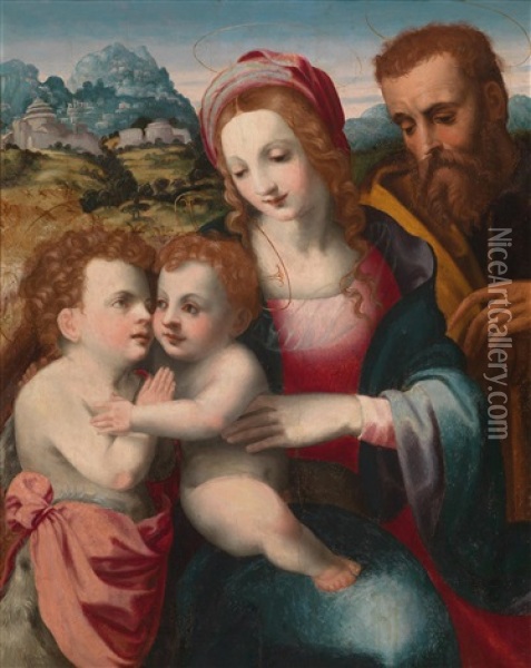 Die Heilige Familie Mit Dem Johannesknaben Oil Painting - Michele Tosini