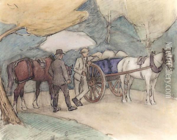 The Miller's Cart Oil Painting - Robert Polhill Bevan