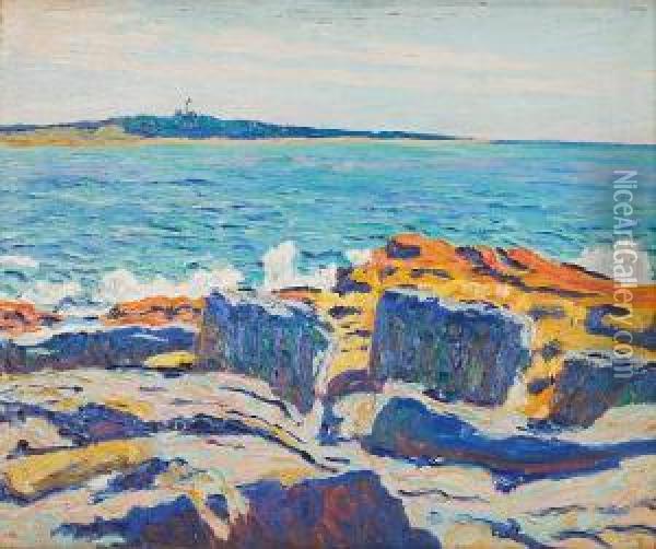 View Of Baker's Island Oil Painting - Allen Tucker