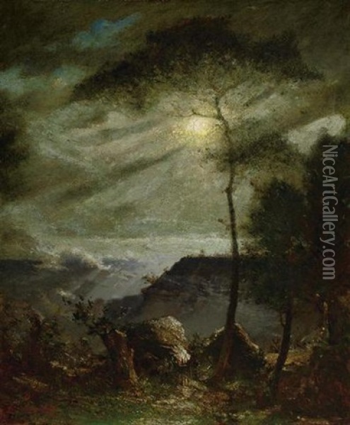 Grand Canyon, Moonlight Oil Painting - Elliot Daingerfield