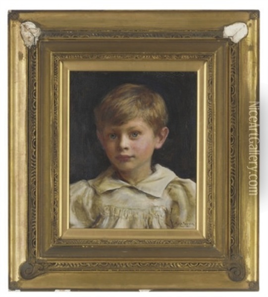 Portrait Of Roderick Peter George Denman As A Boy Oil Painting - Ralph Peacock