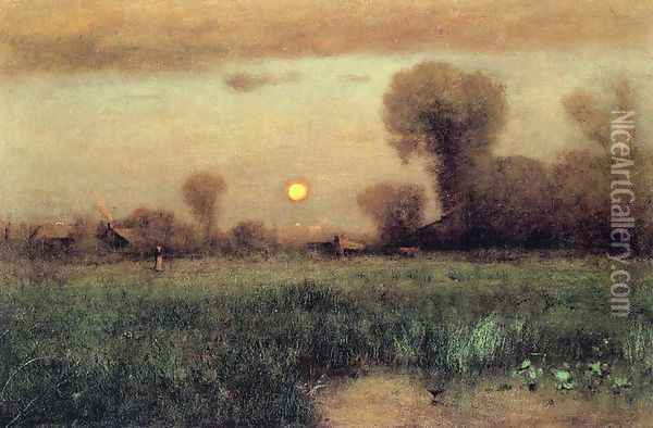 Harvest Moon I Oil Painting - George Inness