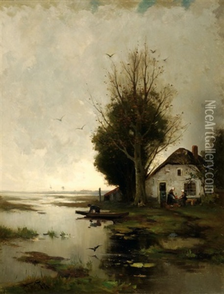 Rainy Autumn Day Oil Painting - Willem Cornelis Rip