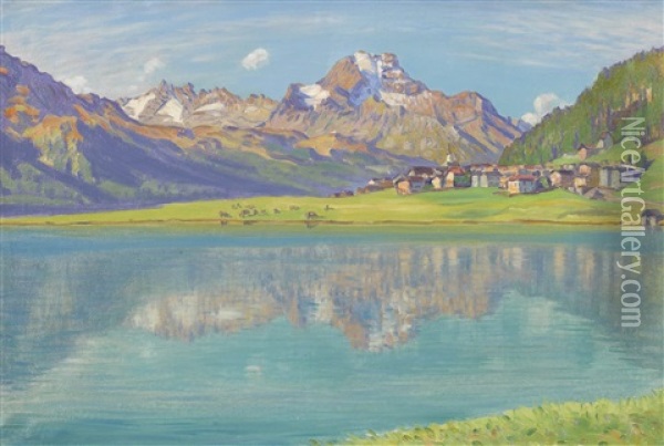 Septembermorgen Bei Silvaplana Oil Painting - Waldemar Theophil Fink
