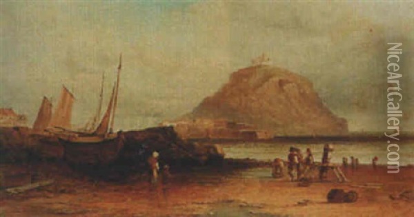 St. Michael's Mount Oil Painting - Alfred Pollentine