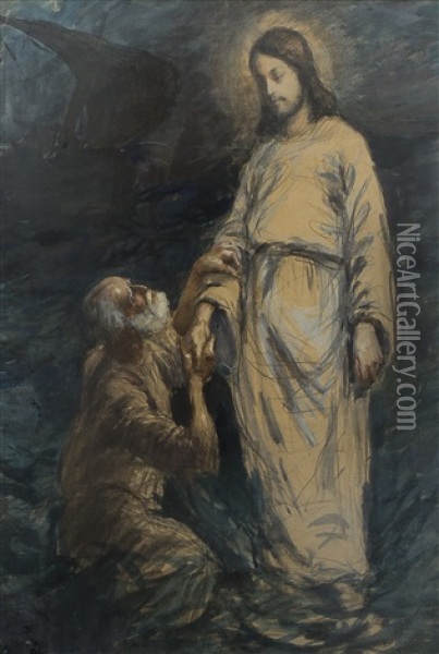 Christ Oil Painting - Eero Jaernefelt