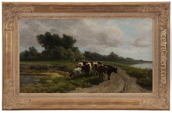 Going To Pasture Oil Painting - Hendrik Savry