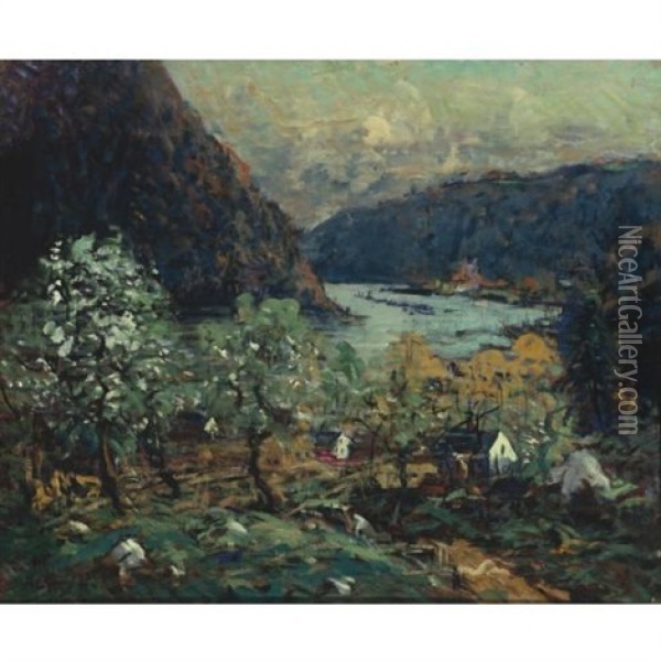 Hudson River At Kingston Oil Painting - Arthur Clifton Goodwin