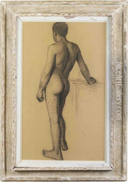 Standing Male Nude Oil Painting - Eugene Jansson