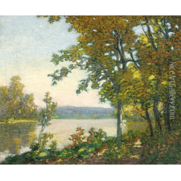 Lake Landscape Oil Painting - Chauncey Foster Ryder