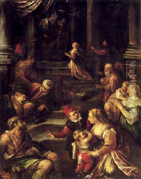 The Presentation Of The Virgin Oil Painting - Leandro da Ponte Bassano