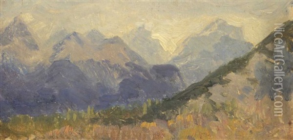 Selkirk Mts. Sketch Oil Painting - Frederic Marlett Bell-Smith