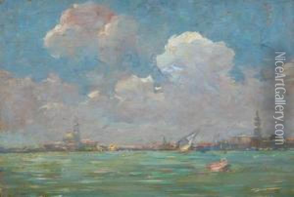 Vue De Venise Oil Painting - Jean-Baptiste Valentinelli