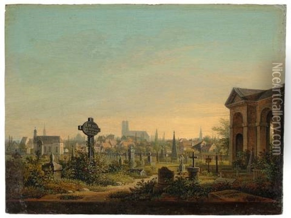 Der Alte Sudfriedhof In Munchen Oil Painting - Wilhelm Scheuchzer