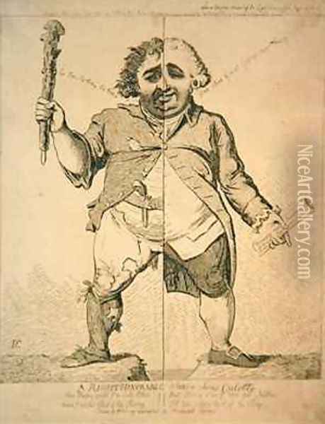 A Right Honourable alias a Sans Coulotte Oil Painting - James Gillray