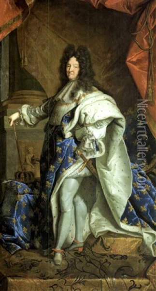 Portrait De Louis Xiv En Tenue De Sacre Oil Painting - Hyacinthe Rigaud